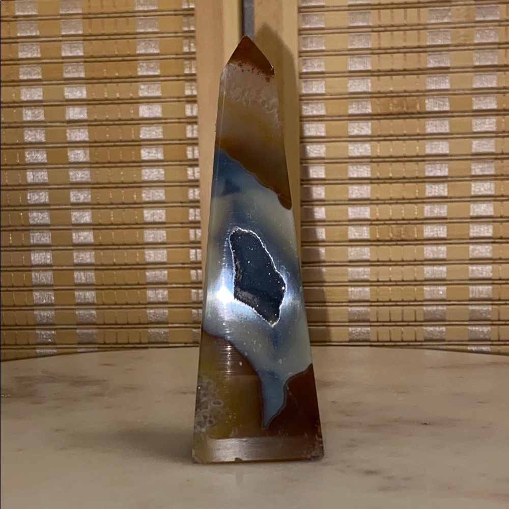 Elegant Brown and Gray Decor Accent with Sculptural Design